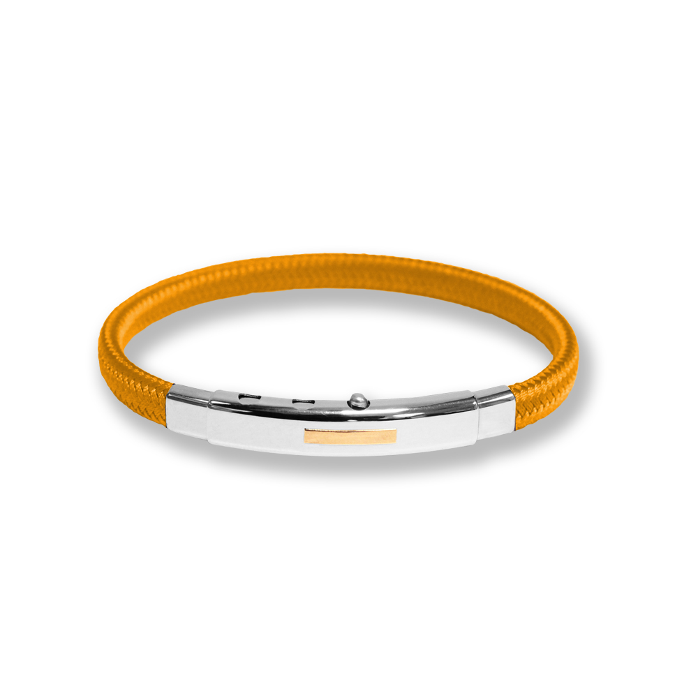 Bracciale Borsari Gioielli in poliestere e targa in oro rosè 18kt